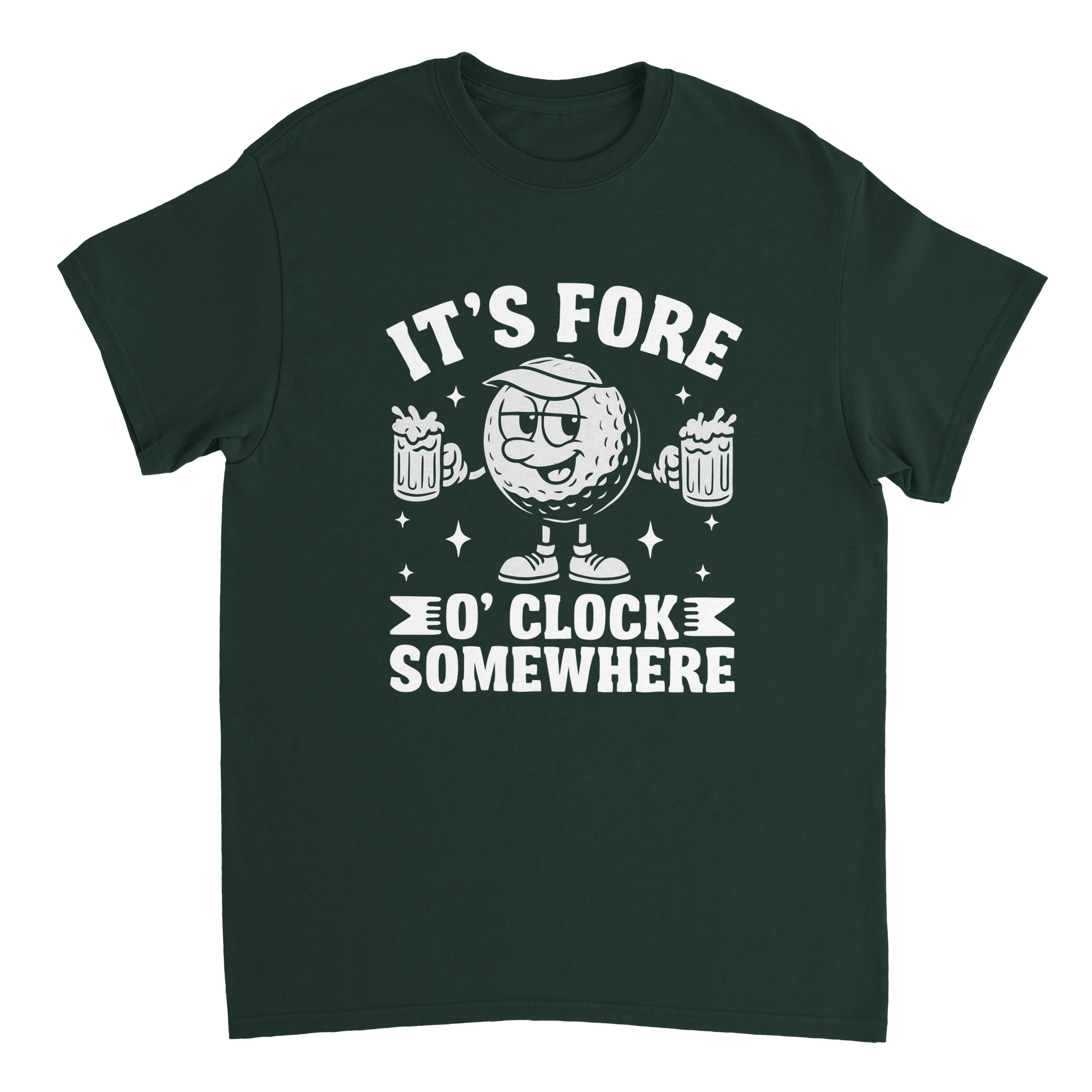 It's Fore O'Clock Somewhere Golf T-Shirt – Heavyweight Cotton, Classic Fit, Durable Casual Wear - KPAP Canada