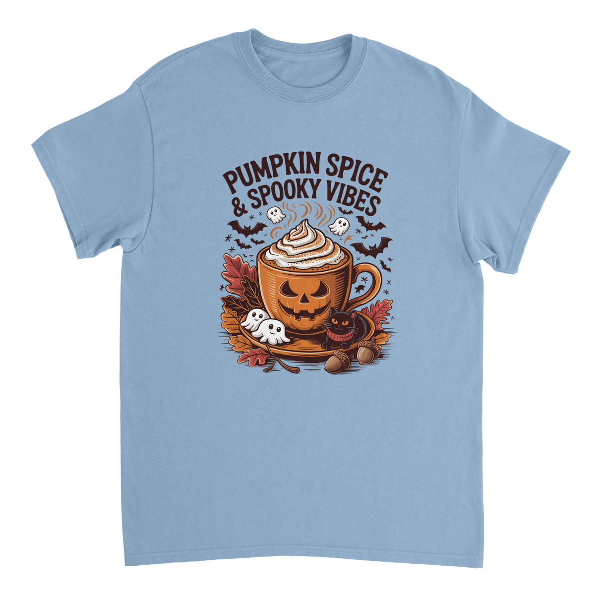 Spooky Pumpkin Spice Latte T-Shirt – Autumn Vibes, Halloween Fun, Heavyweight Cotton Tee - KPAP Canada
