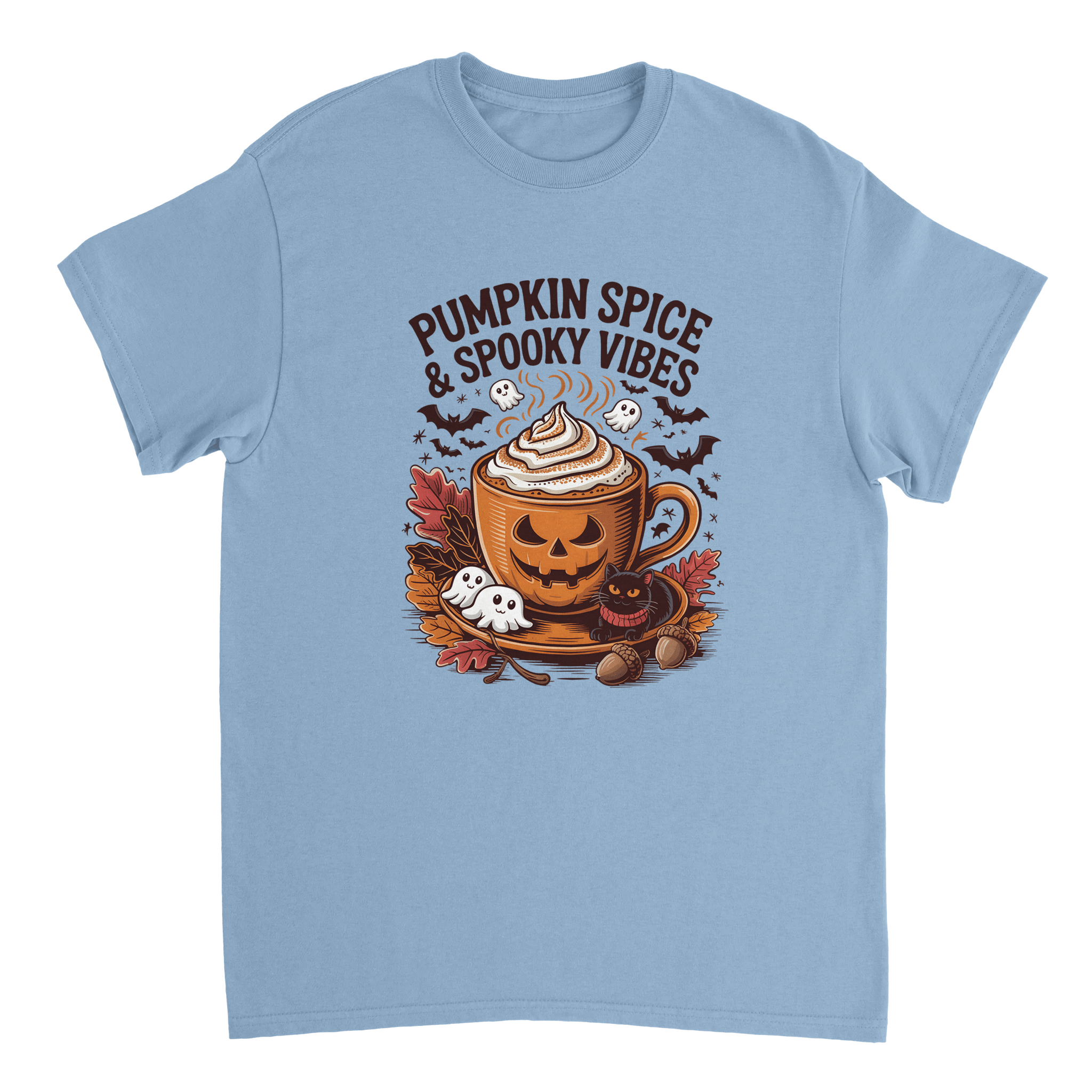Spooky Pumpkin Spice Latte T-Shirt – Autumn Vibes, Halloween Fun, Heavyweight Cotton Tee - KPAP Canada
