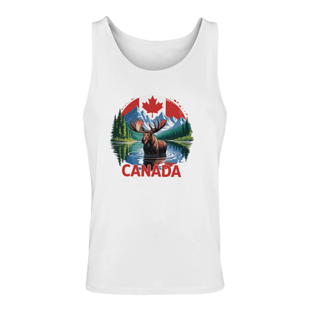 Canadian Moose & Mountains Tank Top – Men's Mid - Weight Cotton Tee - KPAP Canada