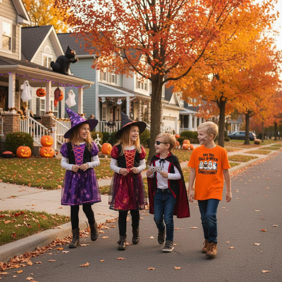 Are You Fall - O - Ween Directions? Funny Ghost Halloween T-Shirt – Spooky Season Heavyweight Cotton Tee - KPAP Canada