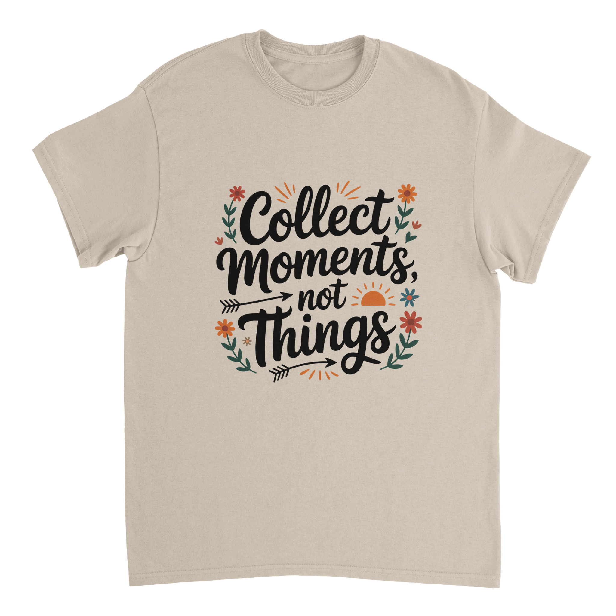 Collect Moments Not Things Cotton T-Shirt – Classic Fit Casual Wear - KPAP Canada