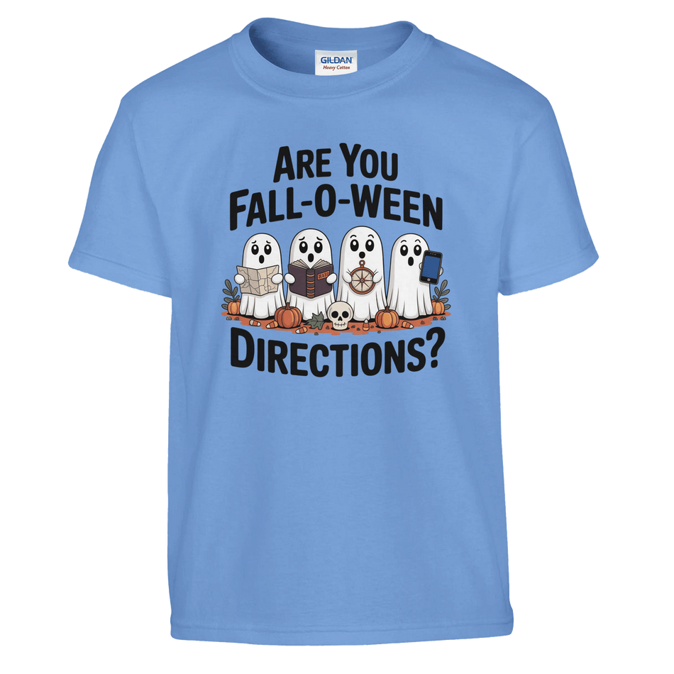 Kids Halloween T-Shirt – 'Are You Fall - O - Ween Directions?' Fun Design - KPAP Canada