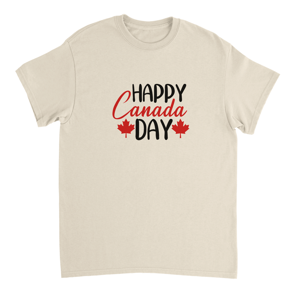 Happy Canada Day T-Shirt – Festive Maple Leaf Design, Premium Cotton, Classic Fit - KPAP Canada