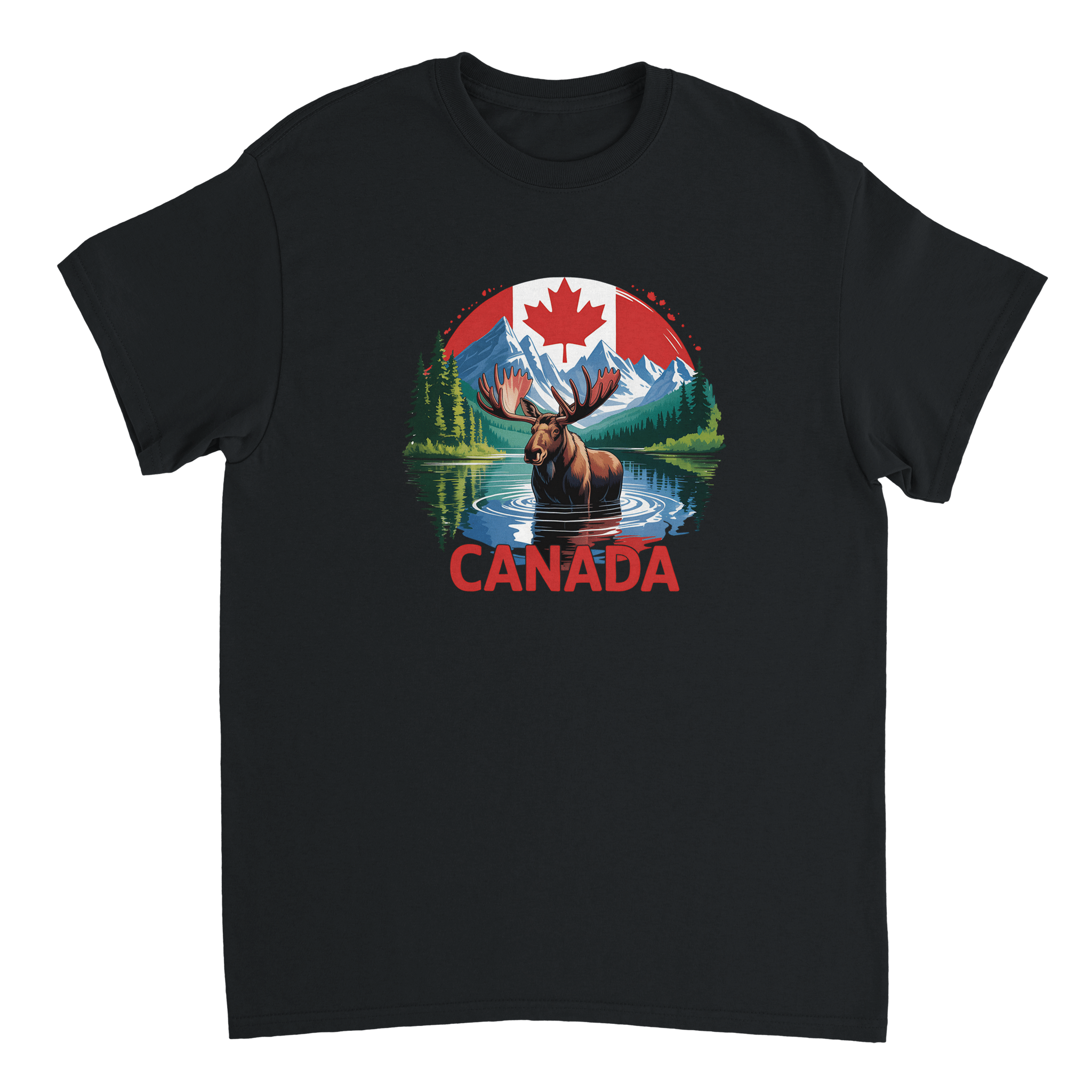 Majestic Canadian Moose T-Shirt – Heavyweight Cotton, Classic Fit, Durable Casual Wear - KPAP Canada
