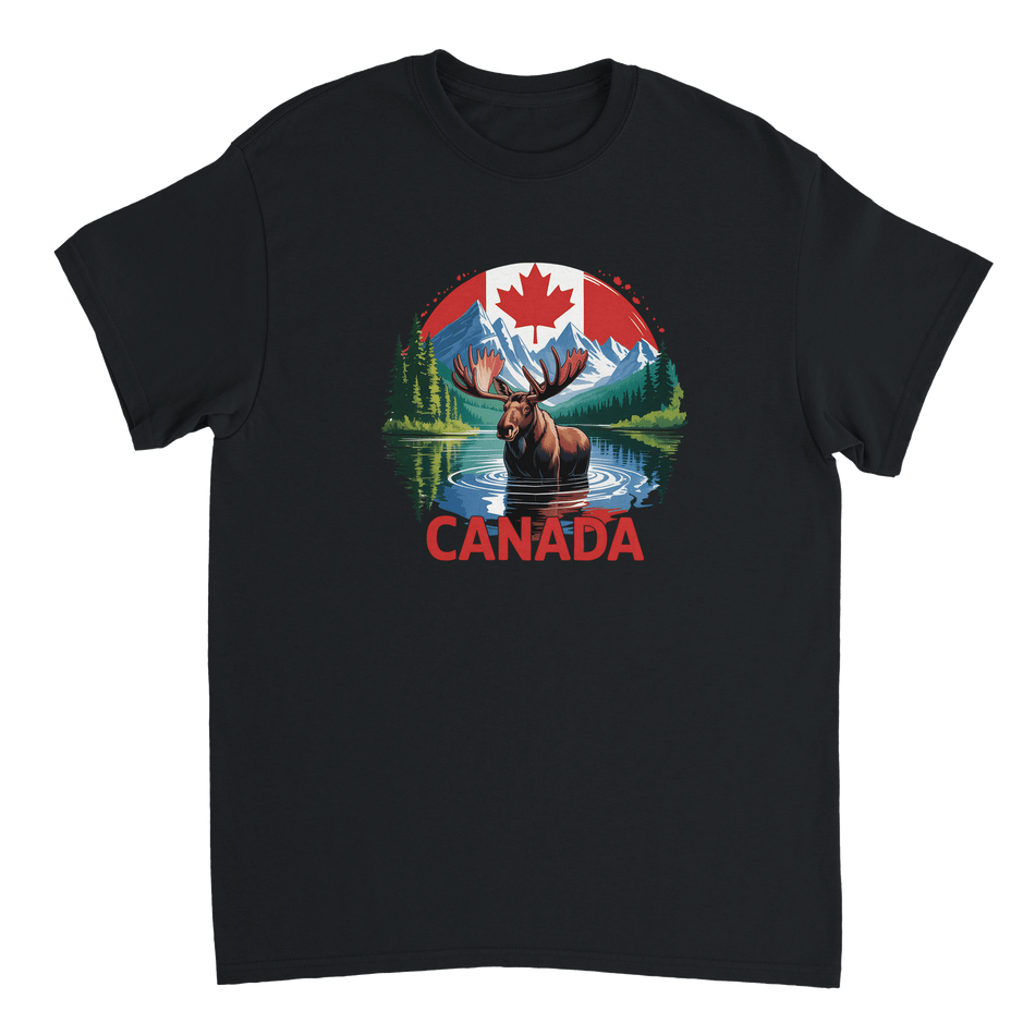 Majestic Canadian Moose T-Shirt – Heavyweight Cotton, Classic Fit, Durable Casual Wear - KPAP Canada