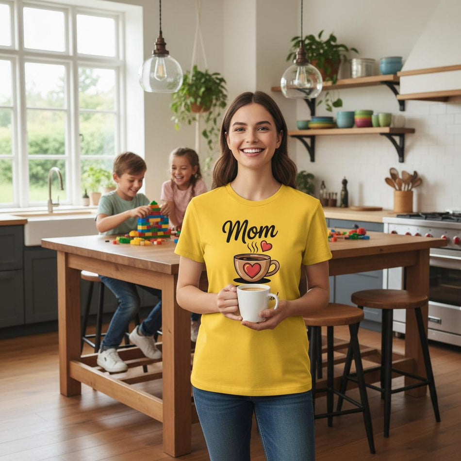 Coffee & Love Mom T-Shirt – Heavyweight Cotton Tee for Moms - KPAP Canada
