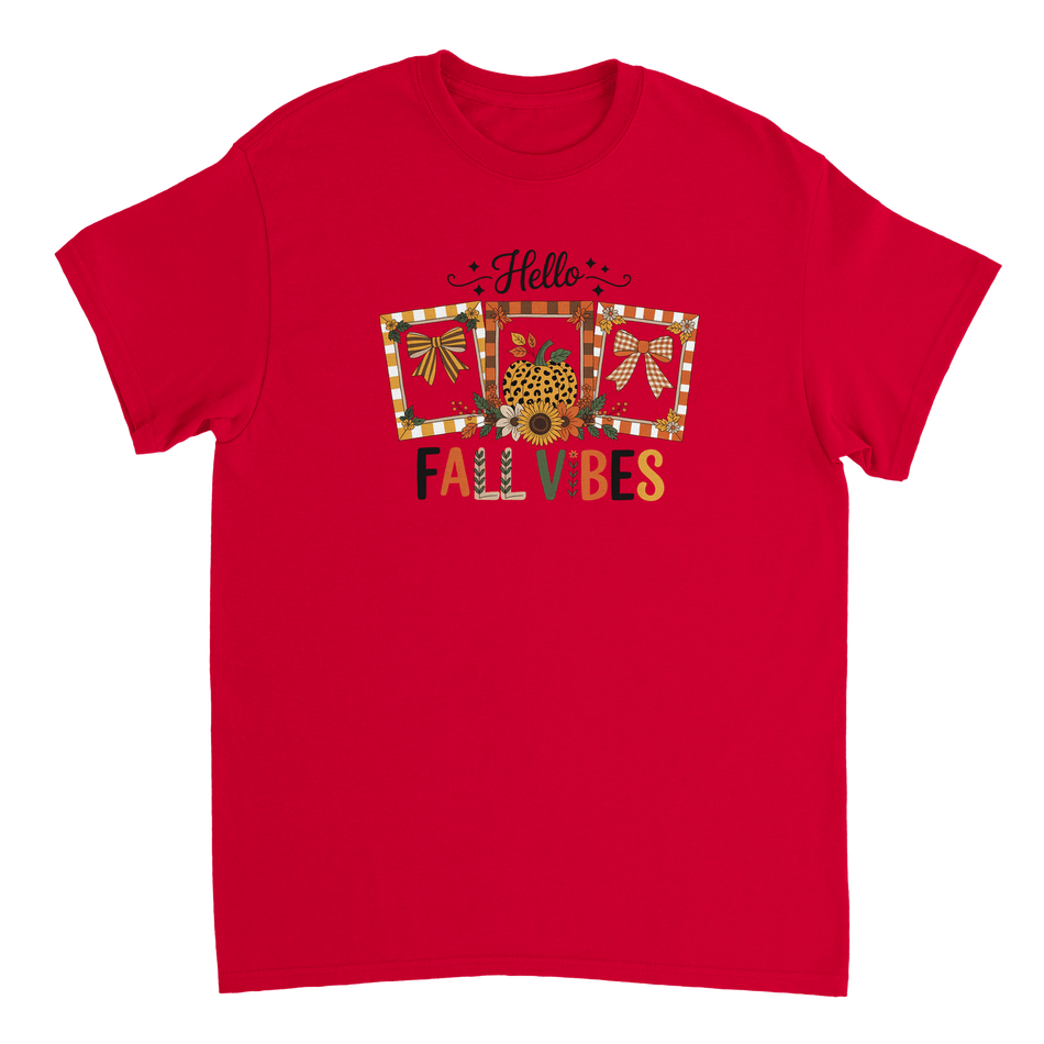 Hello Autumn Vibes T-Shirt – Cozy Fall Comfort, Classic Fit, Durable Casual Wear - KPAP Canada