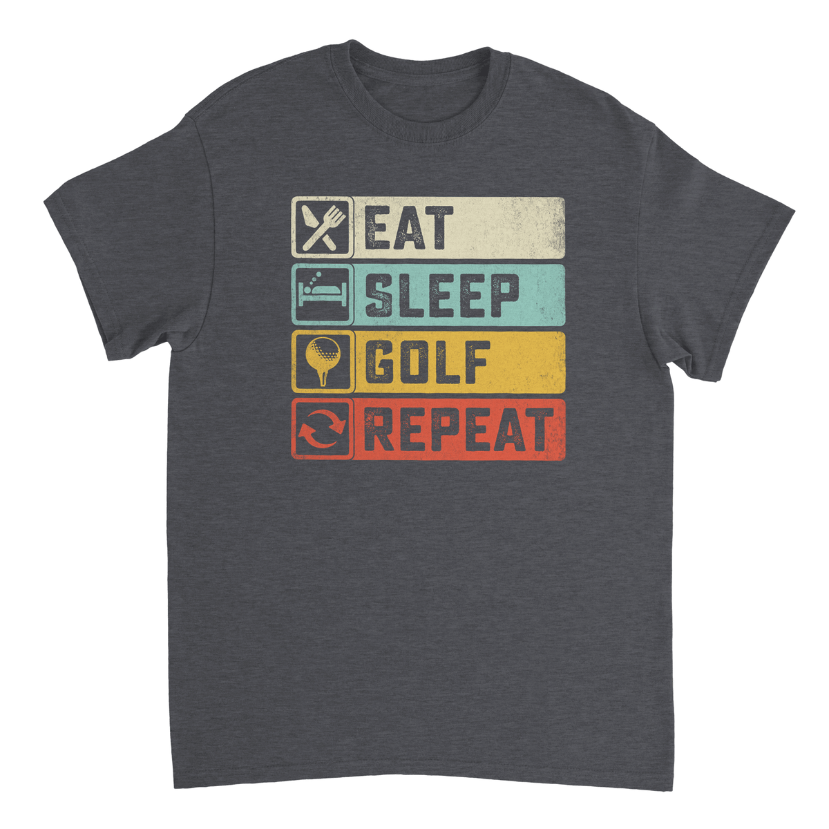 Eat Sleep Golf Repeat T-Shirt – Heavyweight Cotton, Classic Fit, Durable Casual Tee for Golfers - KPAP Canada