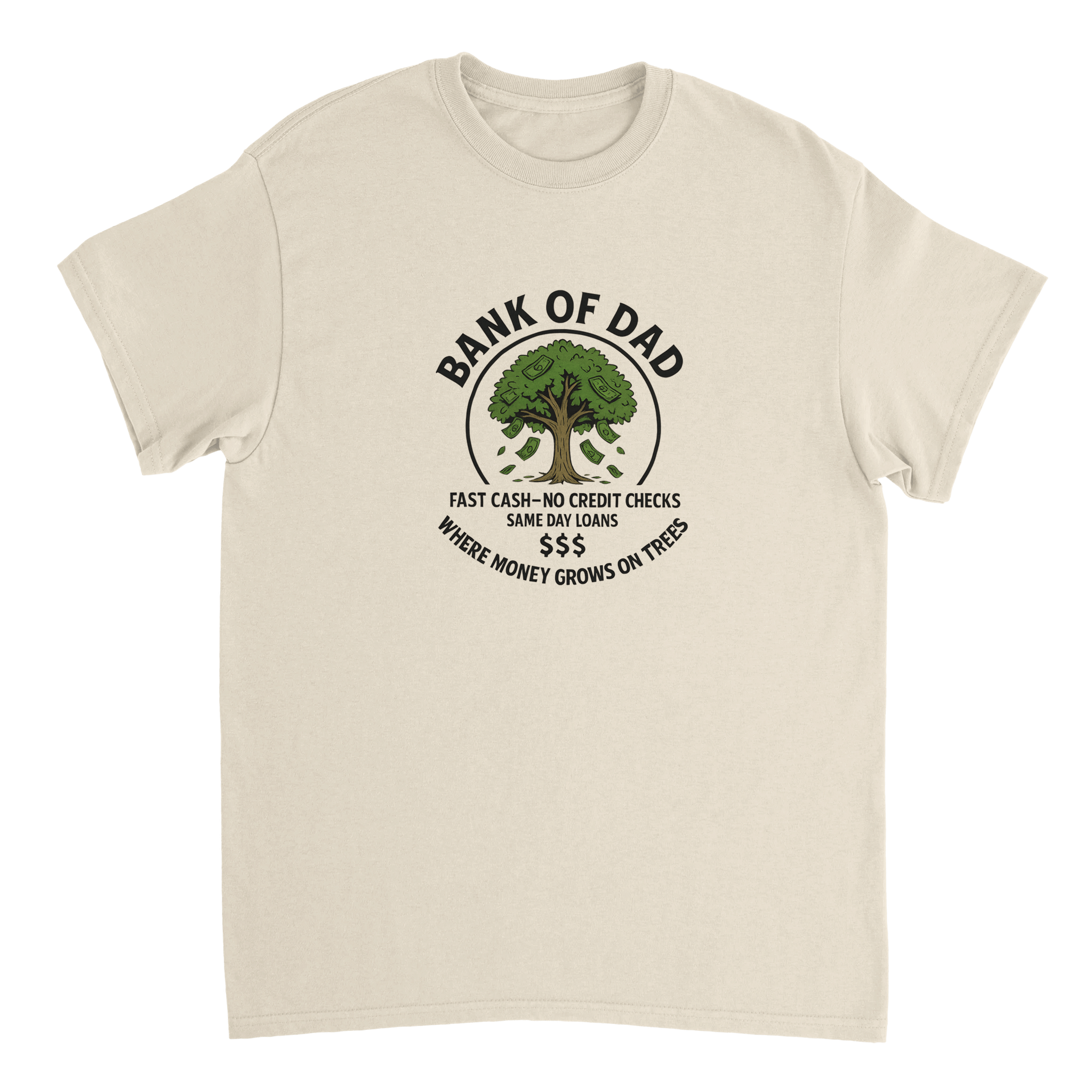 Bank of Dad T-Shirt – Humorous Money Tree Design, Heavyweight Cotton, Classic Fit for Everyday Fun - KPAP Canada