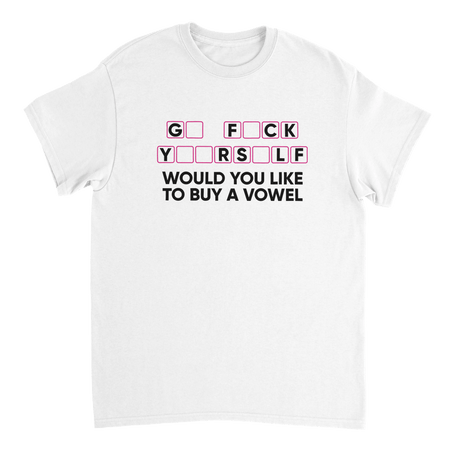 Humorous T-Shirt - 'Would You Like to Buy a Vowel?' Attitude Apparel - KPAP Canada