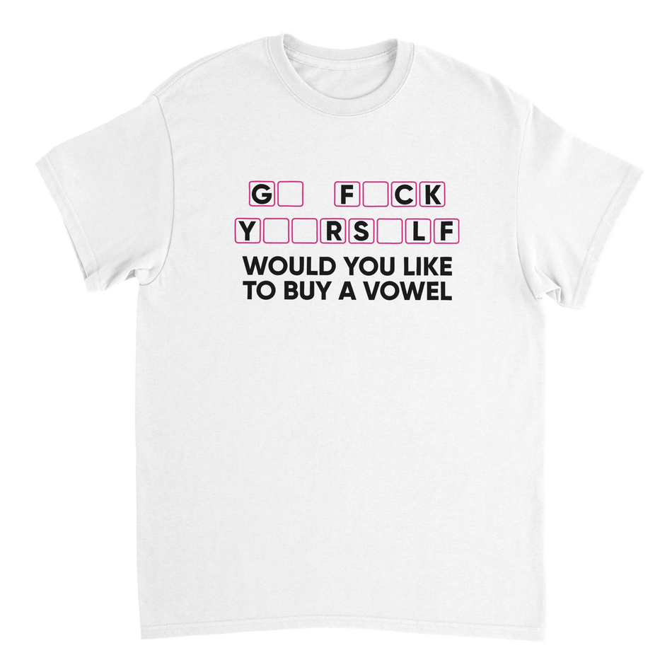 Humorous T-Shirt - 'Would You Like to Buy a Vowel?' Attitude Apparel - KPAP Canada