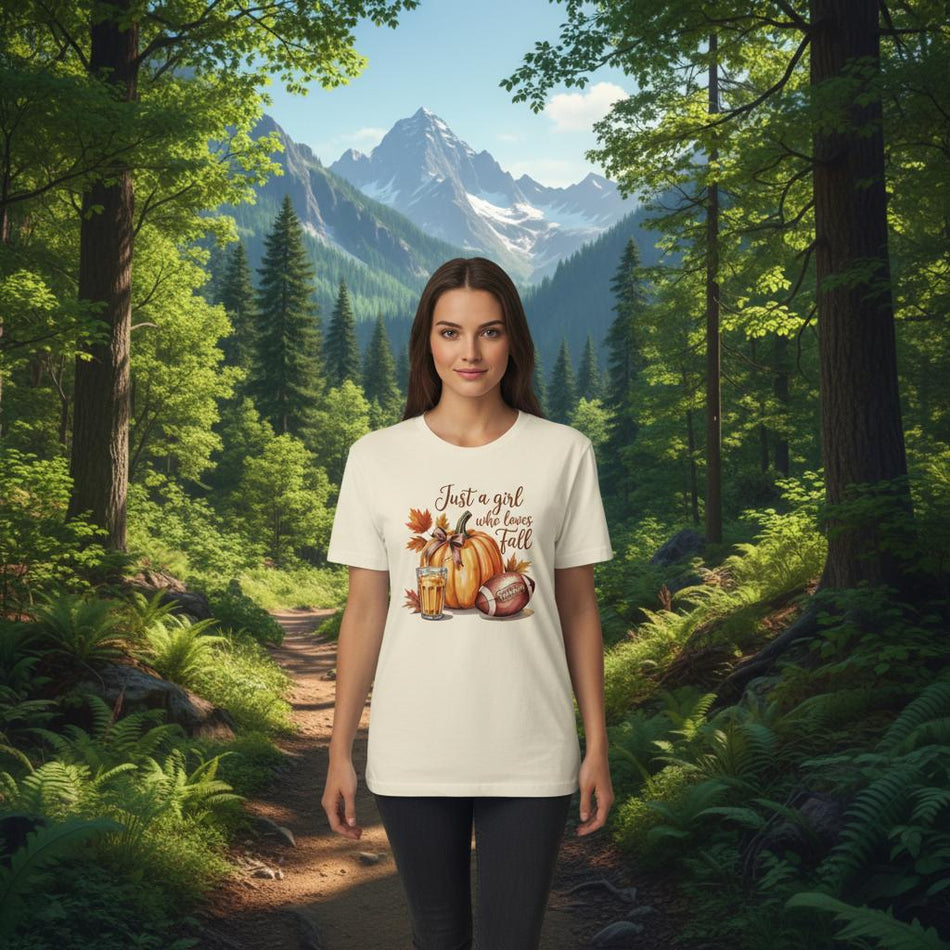 Just a Girl Who Loves Fall T-Shirt – Cozy Autumn Vibes, Premium Cotton, Classic Fit for Everyday Comfort - KPAP Canada