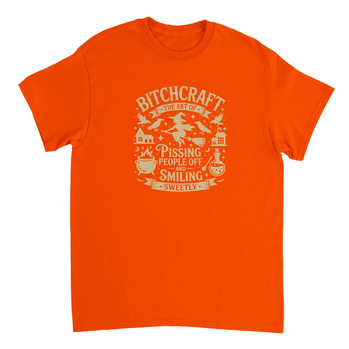 Bitchcraft: The Art of Pissing People Off & Smiling Sweetly T-Shirt – Witchy, Sassy & Spooky Cotton Tee - KPAP Canada