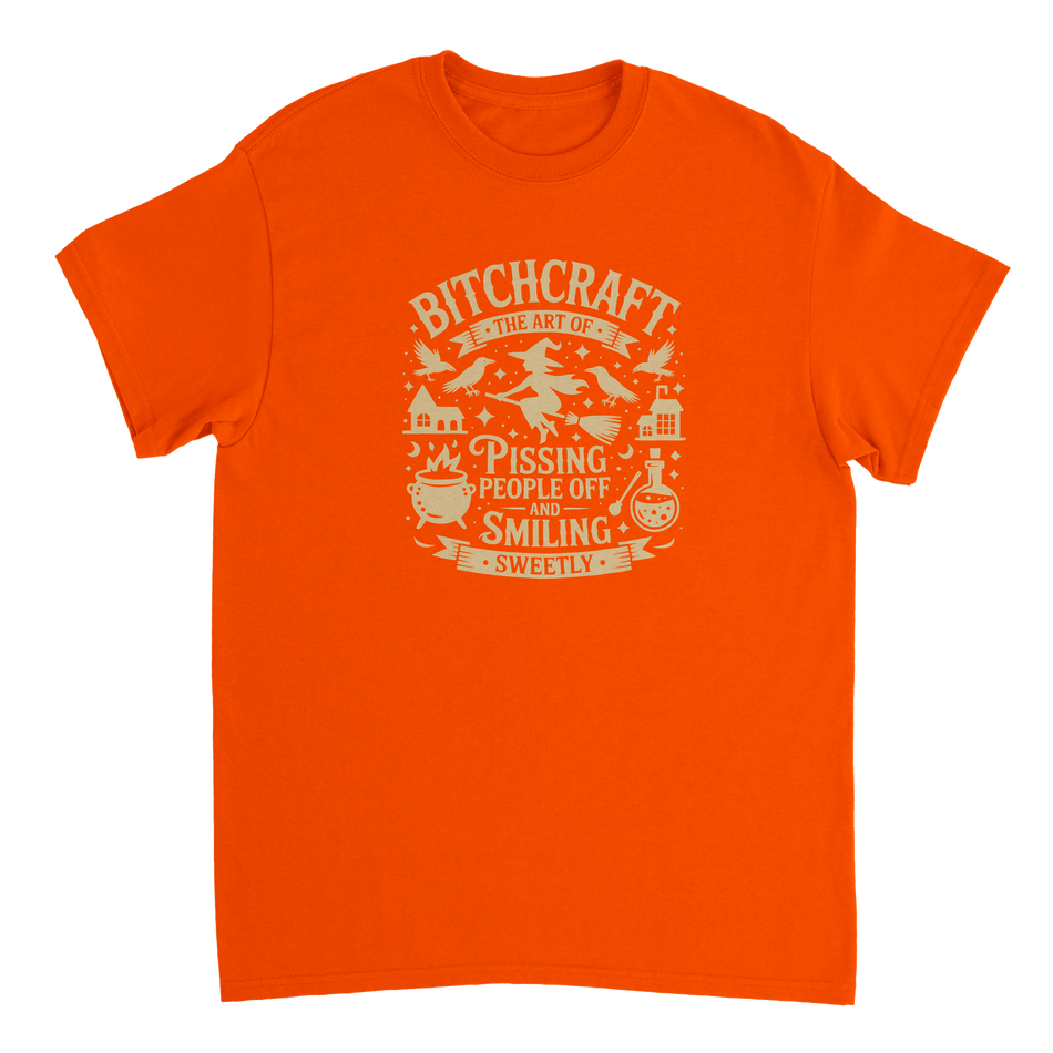 Bitchcraft: The Art of Pissing People Off & Smiling Sweetly T-Shirt – Witchy, Sassy & Spooky Cotton Tee - KPAP Canada