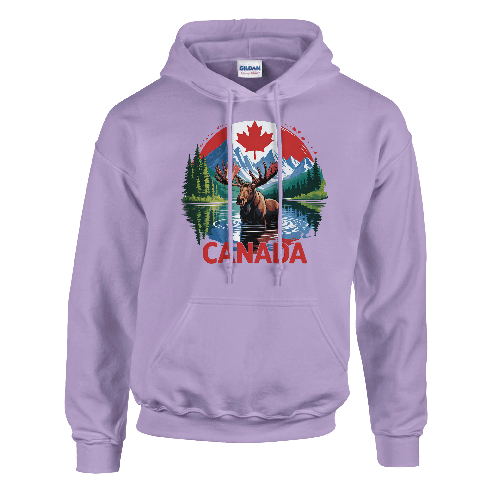 Canadian Moose & Mountains Pullover Hoodie – Heavy Blend Comfort - KPAP Canada