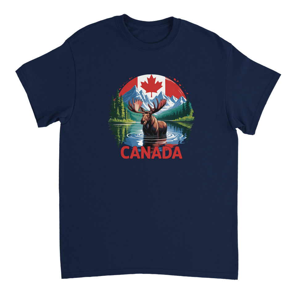 Majestic Canadian Moose T-Shirt – Heavyweight Cotton, Classic Fit, Durable Casual Wear - KPAP Canada