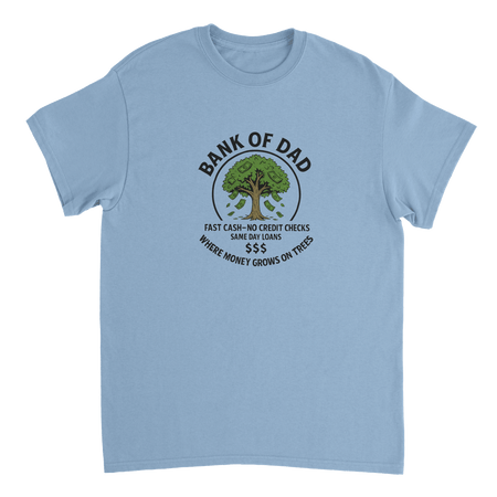 Bank of Dad T-Shirt – Humorous Money Tree Design, Heavyweight Cotton, Classic Fit for Everyday Fun - KPAP Canada