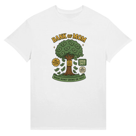 Ultra Cotton T-Shirt - 'Bank of Mom' Design for Unisex Style - KPAP Canada
