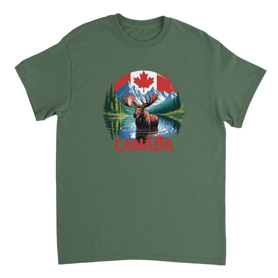 Majestic Canadian Moose T-Shirt – Heavyweight Cotton, Classic Fit, Durable Casual Wear - KPAP Canada