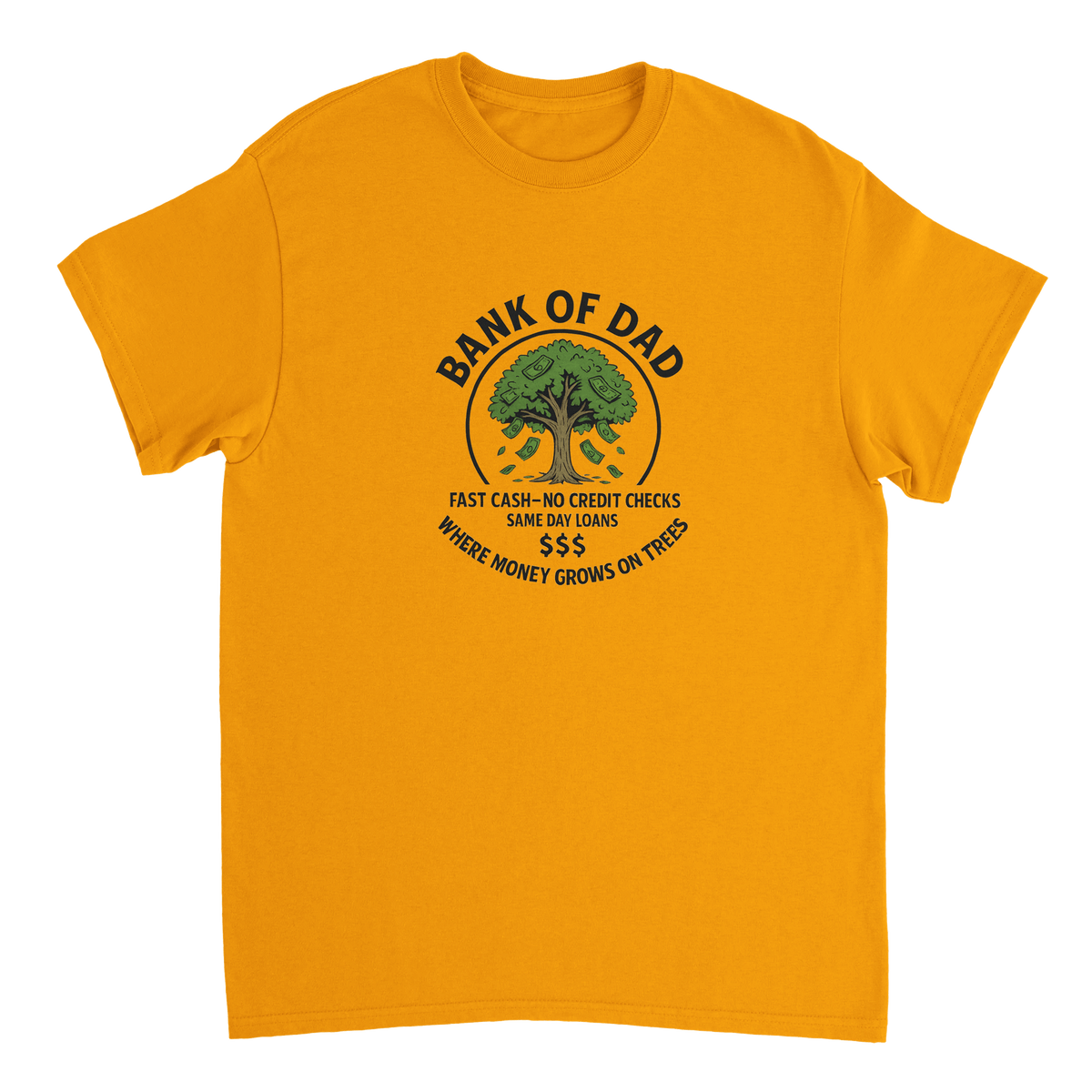 Bank of Dad T-Shirt – Humorous Money Tree Design, Heavyweight Cotton, Classic Fit for Everyday Fun - KPAP Canada
