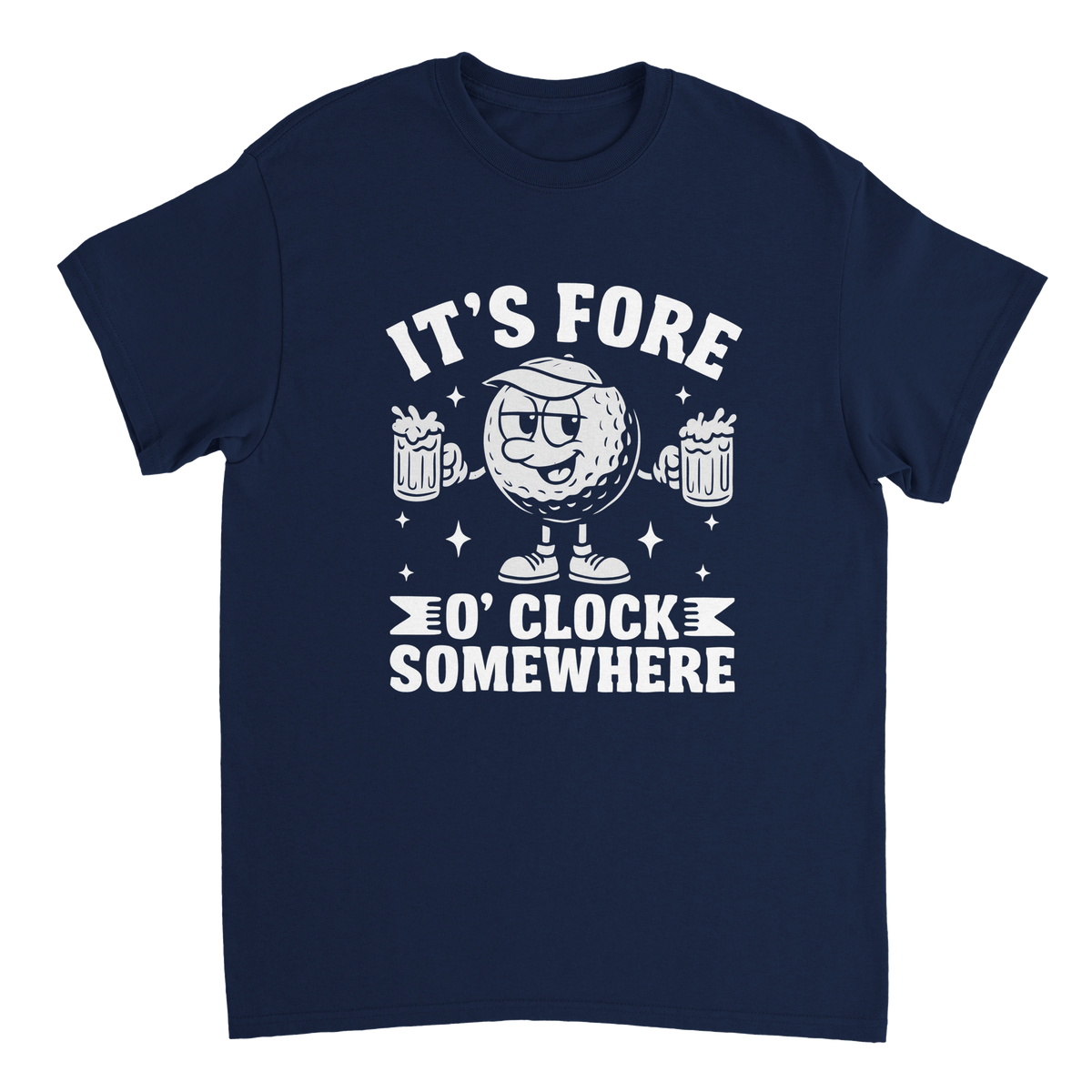 It's Fore O'Clock Somewhere Golf T-Shirt – Heavyweight Cotton, Classic Fit, Durable Casual Wear - KPAP Canada
