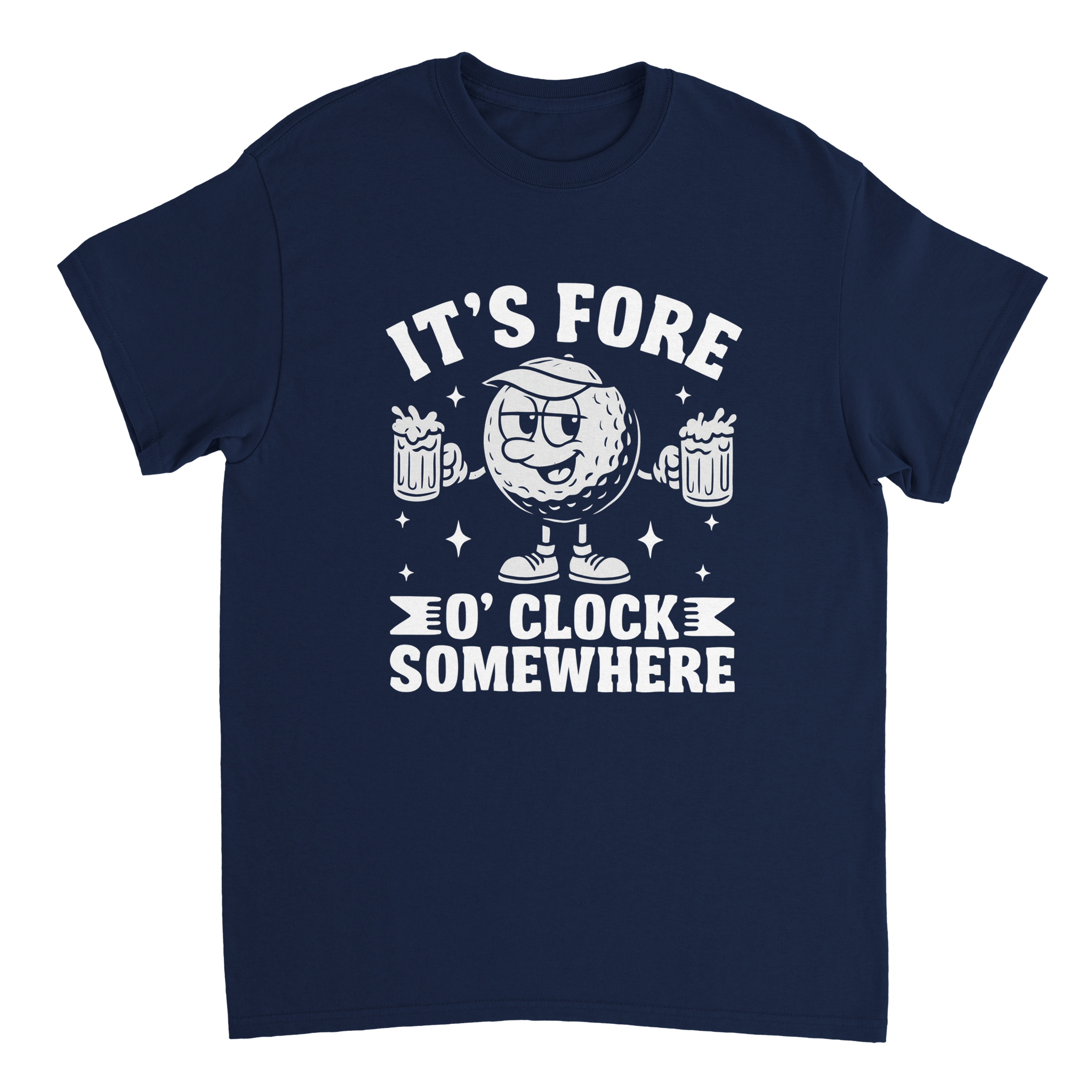 It's Fore O'Clock Somewhere Golf T-Shirt – Heavyweight Cotton, Classic Fit, Durable Casual Wear - KPAP Canada