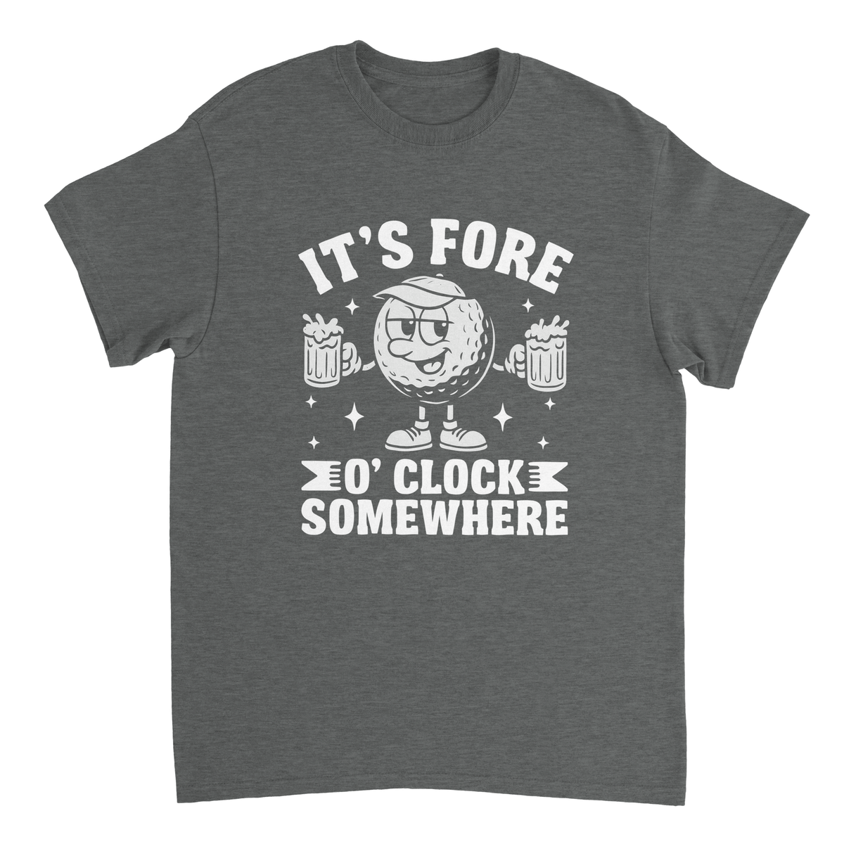 It's Fore O'Clock Somewhere Golf T-Shirt – Heavyweight Cotton, Classic Fit, Durable Casual Wear - KPAP Canada
