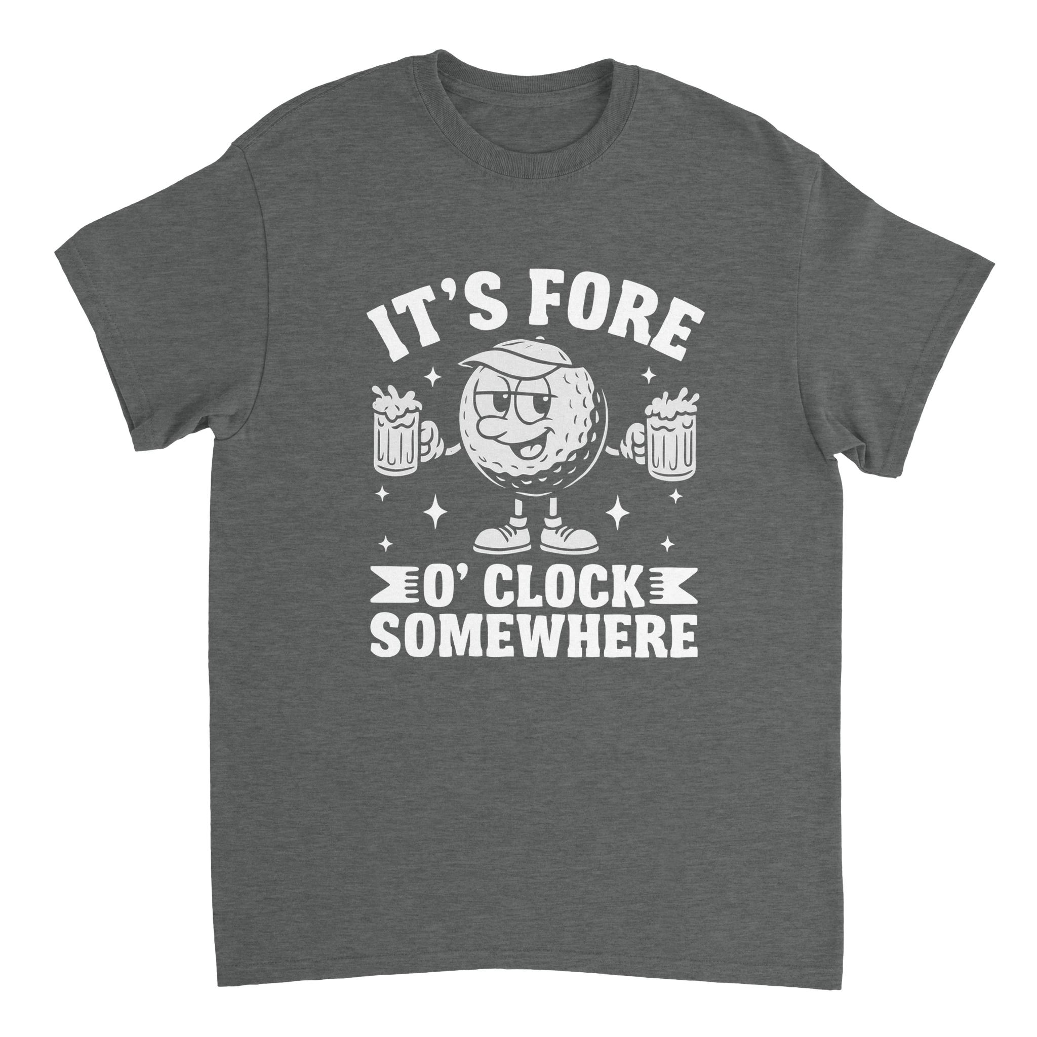 It's Fore O'Clock Somewhere Golf T-Shirt – Heavyweight Cotton, Classic Fit, Durable Casual Wear - KPAP Canada