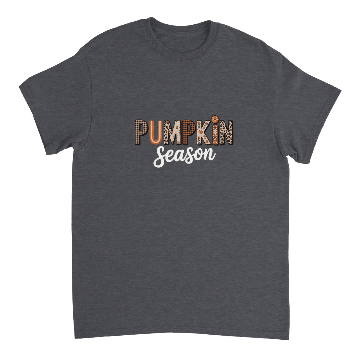 Pumpkin Season T-Shirt – Rustic Autumn Prints, Heavyweight Cotton, Classic Fit for Fall Fun - KPAP Canada
