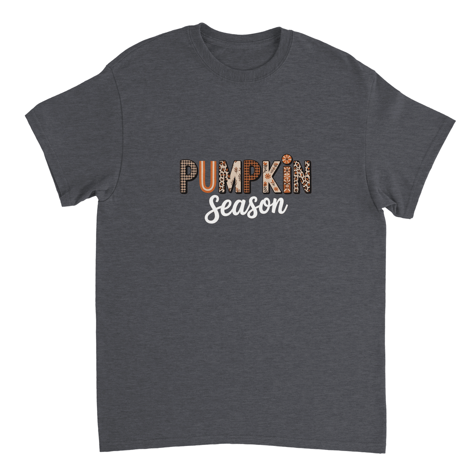 Pumpkin Season T-Shirt – Rustic Autumn Prints, Heavyweight Cotton, Classic Fit for Fall Fun - KPAP Canada