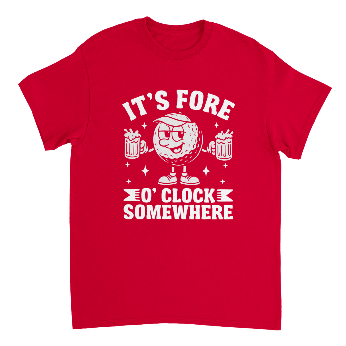 It's Fore O'Clock Somewhere Golf T-Shirt – Heavyweight Cotton, Classic Fit, Durable Casual Wear - KPAP Canada