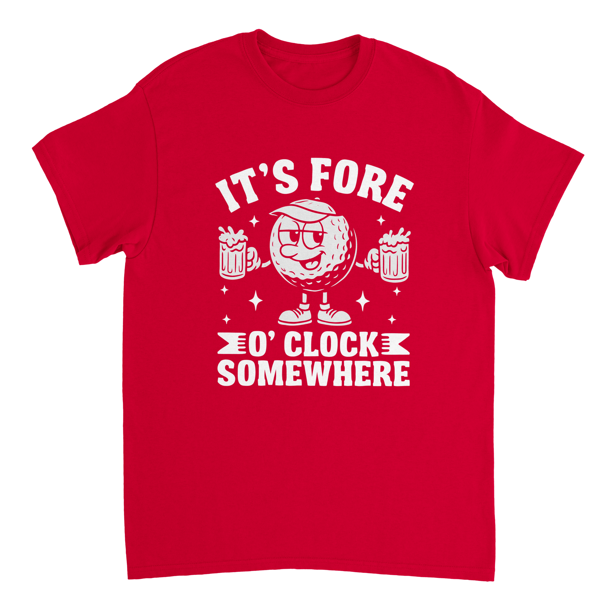 It's Fore O'Clock Somewhere Golf T-Shirt – Heavyweight Cotton, Classic Fit, Durable Casual Wear - KPAP Canada