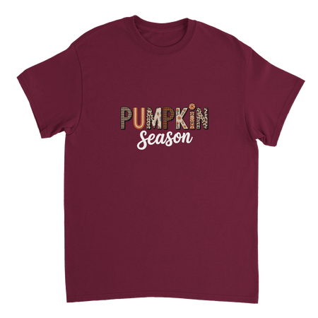 Pumpkin Season T-Shirt – Rustic Autumn Prints, Heavyweight Cotton, Classic Fit for Fall Fun - KPAP Canada