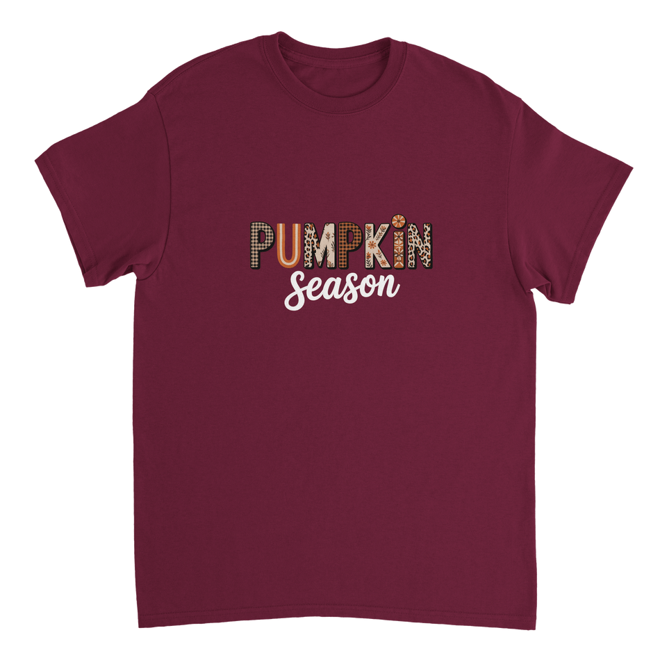 Pumpkin Season T-Shirt – Rustic Autumn Prints, Heavyweight Cotton, Classic Fit for Fall Fun - KPAP Canada
