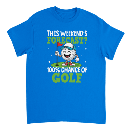 Weekend Forecast Golf T-Shirt – 100% Chance of Golf, Heavyweight Cotton, Classic Fit for Golf Lovers - KPAP Canada