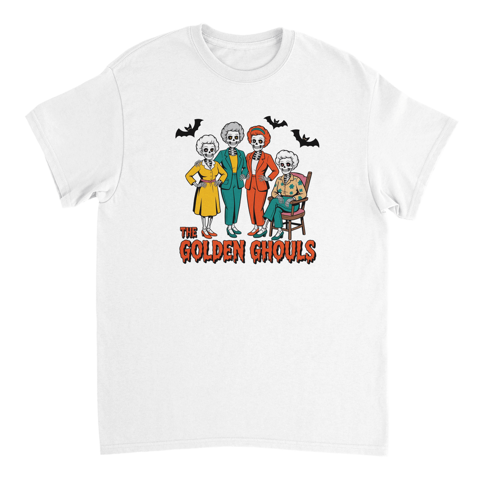 The Golden Ghouls T-Shirt – Spooky & Stylish Skeletons, Heavyweight Cotton, Classic Fit - KPAP Canada