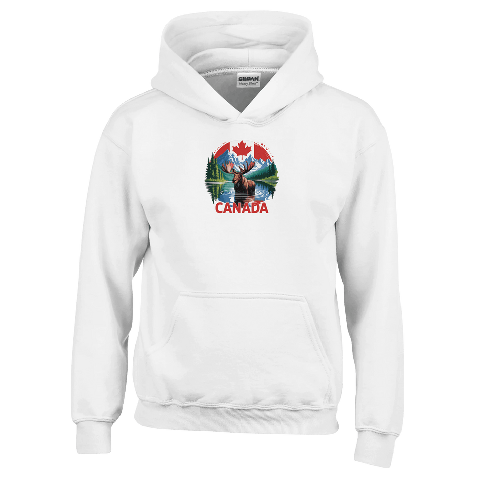 Kids Pullover Hoodie – Canadian Moose & Mountains Design - KPAP Canada