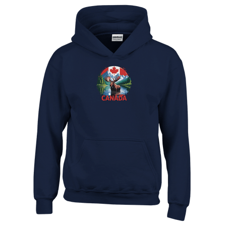 Kids Pullover Hoodie – Canadian Moose & Mountains Design - KPAP Canada