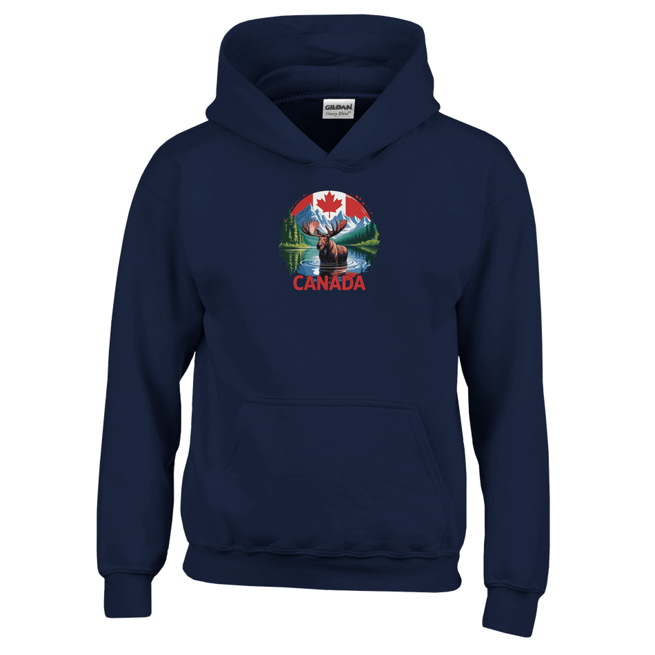 Kids Pullover Hoodie – Canadian Moose & Mountains Design - KPAP Canada