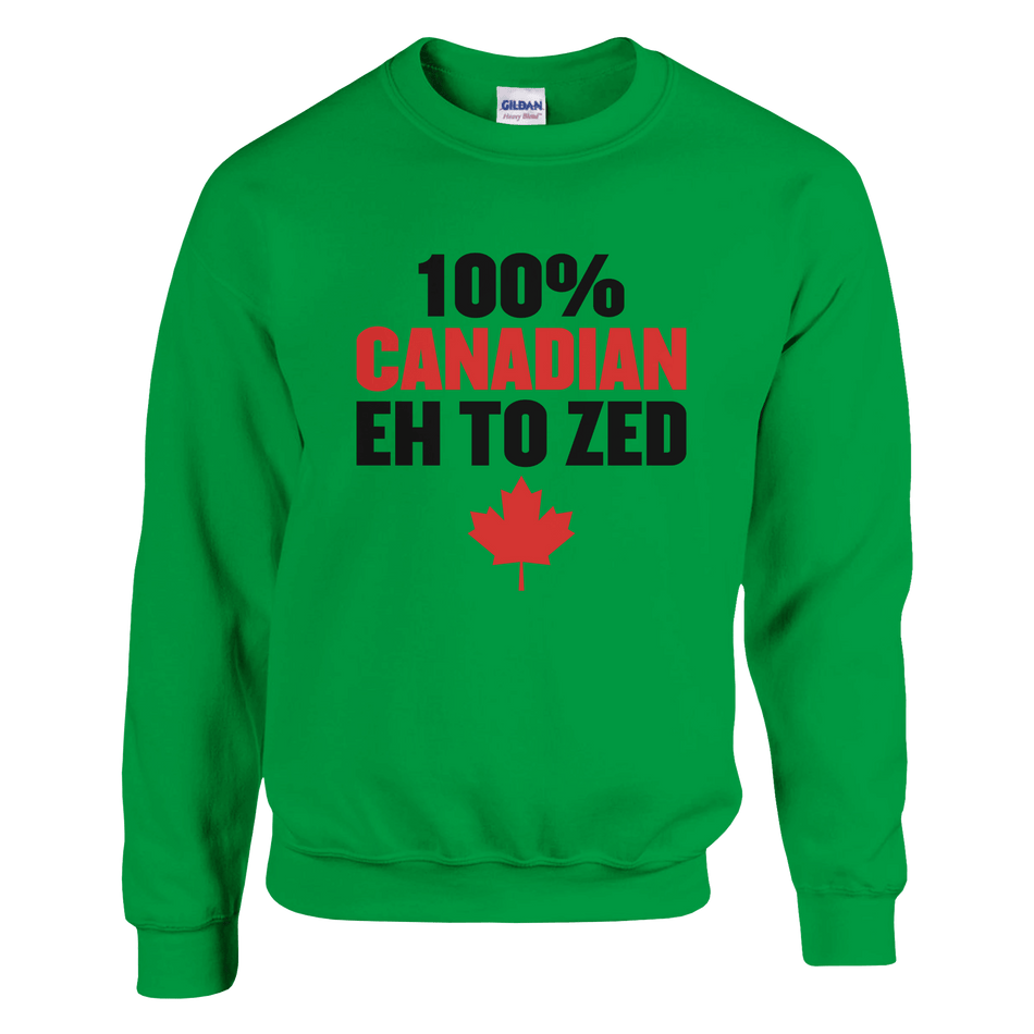 Classic Canadian Sweatshirt - 100% Canadian Eh to Z Design - KPAP Canada