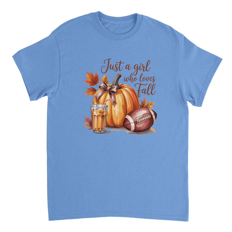 Just a Girl Who Loves Fall T-Shirt – Cozy Autumn Vibes, Premium Cotton, Classic Fit for Everyday Comfort - KPAP Canada