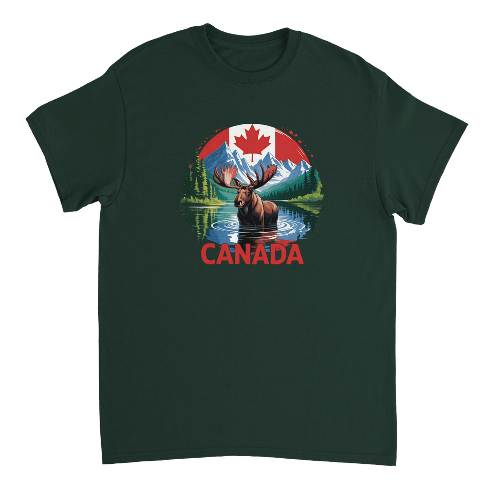 Majestic Canadian Moose T-Shirt – Heavyweight Cotton, Classic Fit, Durable Casual Wear - KPAP Canada