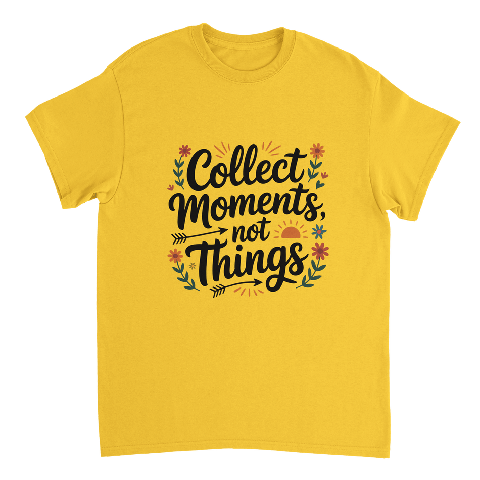 Collect Moments Not Things Cotton T-Shirt – Classic Fit Casual Wear - KPAP Canada