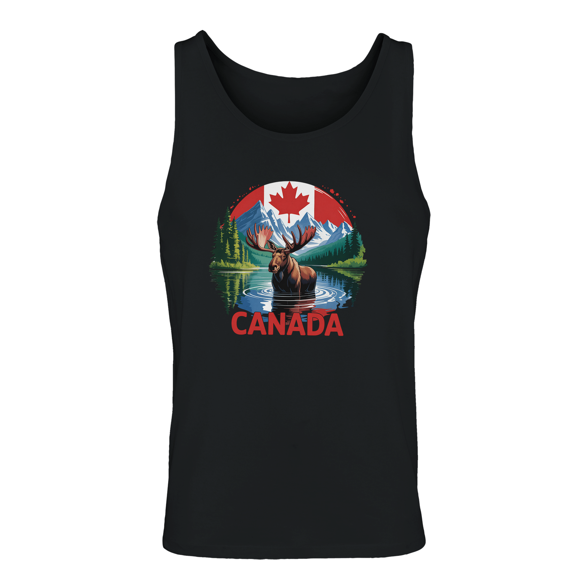 Canadian Moose & Mountains Tank Top – Men's Mid - Weight Cotton Tee - KPAP Canada