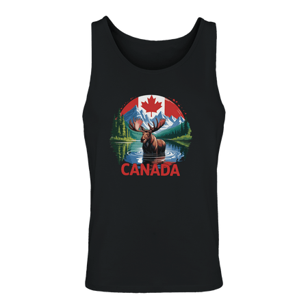 Canadian Moose & Mountains Tank Top – Men's Mid - Weight Cotton Tee - KPAP Canada