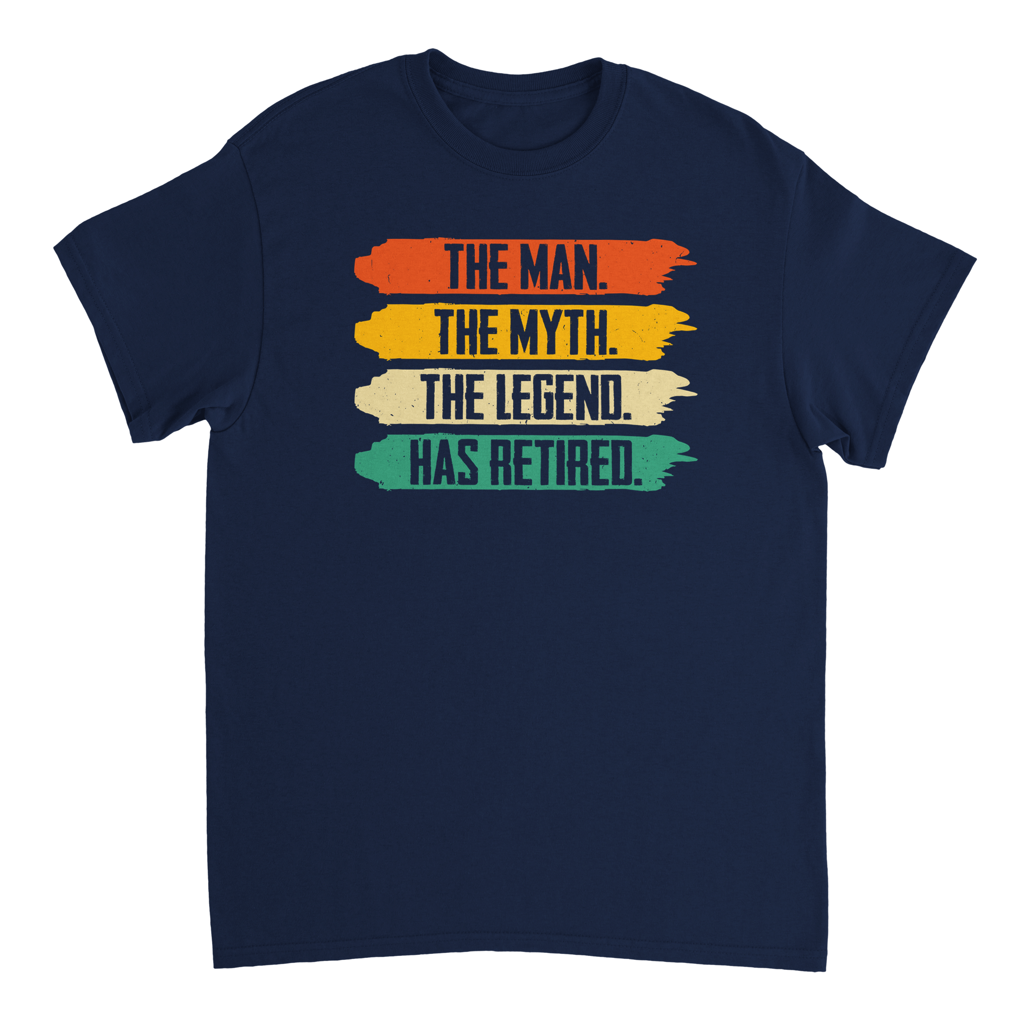 The Man The Myth The Legend Has Retired T-Shirt – Vintage Sunset Palette, Premium Cotton, Classic Fit, Retirement Gift - KPAP Canada