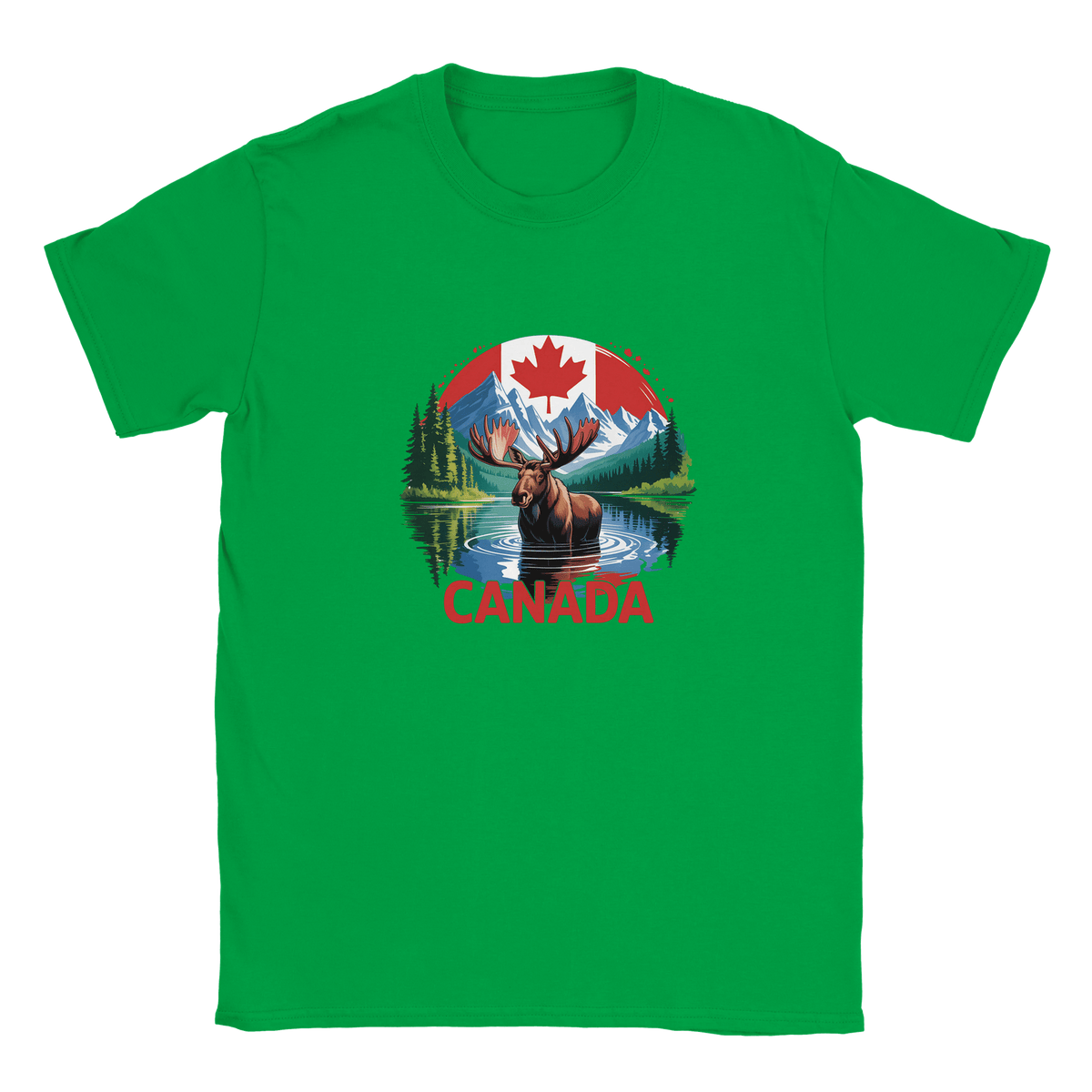 Kids Moose and Mountains T-Shirt - Soft Heavyweight Fabric - KPAP Canada