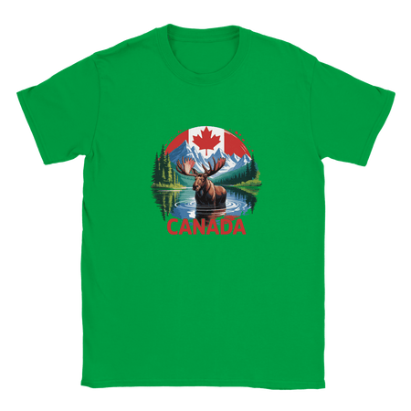 Kids Moose and Mountains T-Shirt - Soft Heavyweight Fabric - KPAP Canada