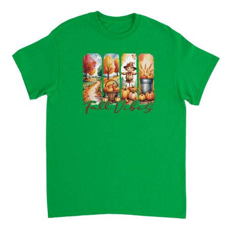 Autumn Harvest "Fall Vibes" T-Shirt – Heavyweight Cotton, Classic Fit, Durable Casual Wear - KPAP Canada